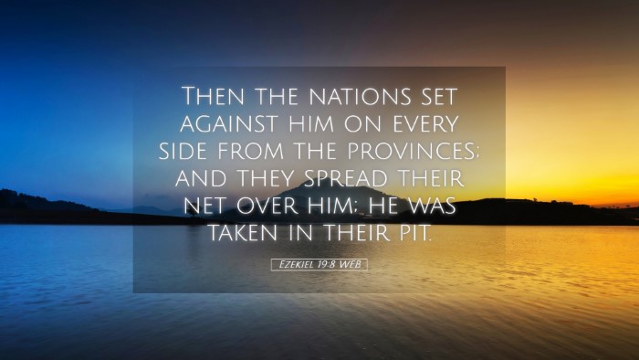 Picture 05 - Ezekiel 19:8 WEB Desktop Wallpaper - Then the nations set against him on every side - Desktop Bible Verse Wallpaper