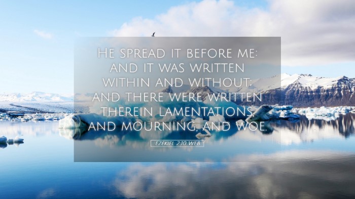 Picture 05 - Ezekiel 2:10 WEB Desktop Wallpaper - He spread it before me: and it was written within - Desktop Bible Verse Wallpaper