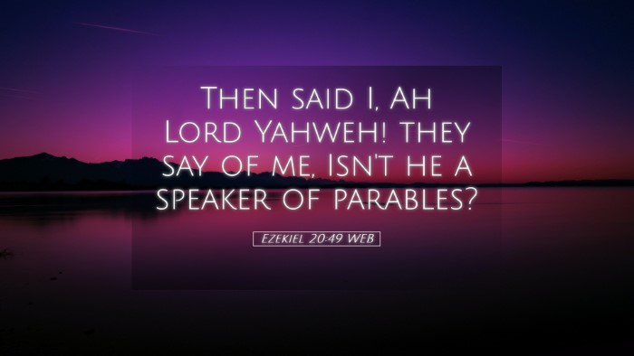 Picture 05 - Ezekiel 20:49 WEB Desktop Wallpaper - Then said I, Ah Lord Yahweh! they say of me, - Desktop Bible Verse Wallpaper