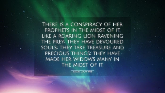 Picture 05 - Ezekiel 22:25 WEB Desktop Wallpaper - There is a conspiracy of her prophets in the - Desktop Bible Verse Wallpaper