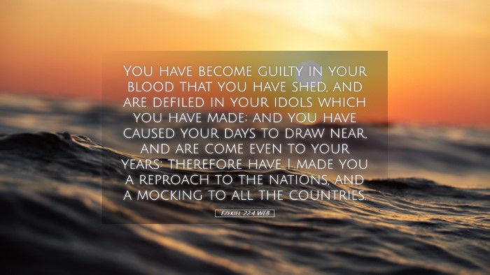 Picture 05 - Ezekiel 22:4 WEB Desktop Wallpaper - You have become guilty in your blood that you - Desktop Bible Verse Wallpaper