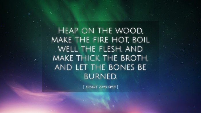 Picture 05 - Ezekiel 24:10 WEB Desktop Wallpaper - Heap on the wood, make the fire hot, boil well - Desktop Bible Verse Wallpaper