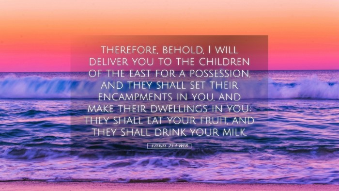 Picture 05 - Ezekiel 25:4 WEB Desktop Wallpaper - therefore, behold, I will deliver you to the - Desktop Bible Verse Wallpaper