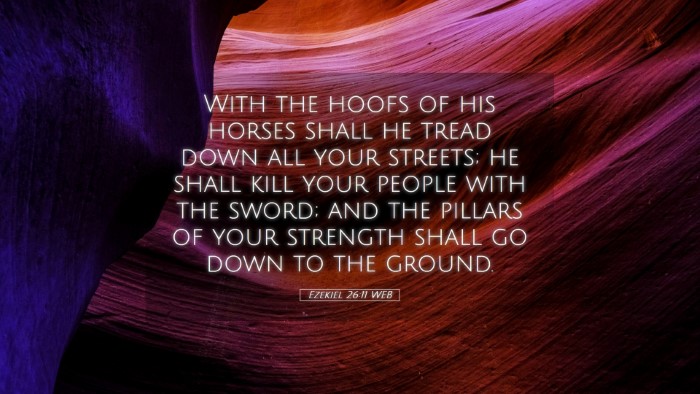 Picture 05 - Ezekiel 26:11 WEB Desktop Wallpaper - With the hoofs of his horses shall he tread down - Desktop Bible Verse Wallpaper