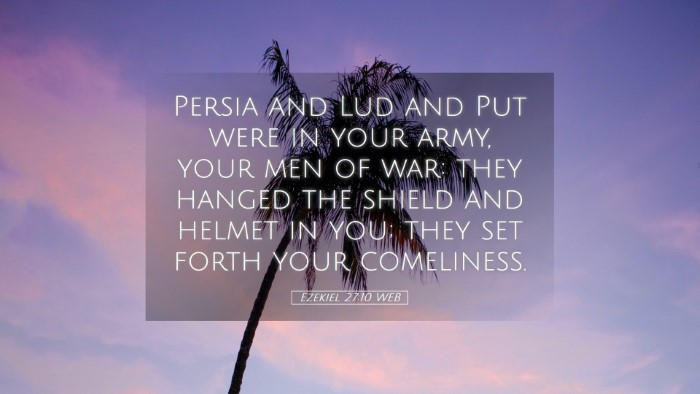 Picture 05 - Ezekiel 27:10 WEB Desktop Wallpaper - Persia and Lud and Put were in your army, your - Desktop Bible Verse Wallpaper