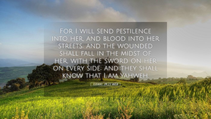 Picture 05 - Ezekiel 28:23 WEB Desktop Wallpaper - For I will send pestilence into her, and blood - Desktop Bible Verse Wallpaper