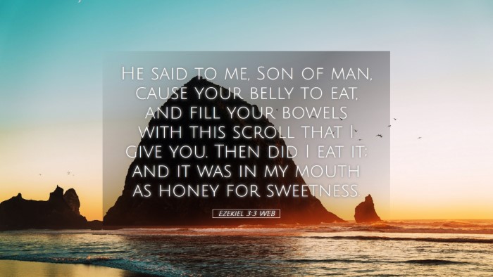 Picture 05 - Ezekiel 3:3 WEB Desktop Wallpaper - He said to me, Son of man, cause your belly to - Desktop Bible Verse Wallpaper