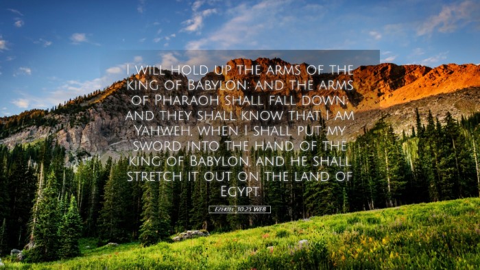 Picture 05 - Ezekiel 30:25 WEB Desktop Wallpaper - I will hold up the arms of the king of Babylon; - Desktop Bible Verse Wallpaper
