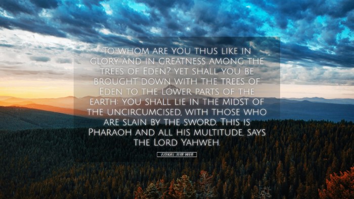 Picture 05 - Ezekiel 31:18 WEB Desktop Wallpaper - To whom are you thus like in glory and in - Desktop Bible Verse Wallpaper