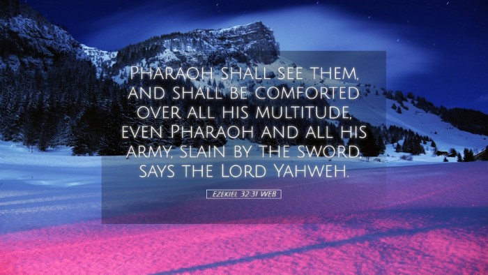 Picture 05 - Ezekiel 32:31 WEB Desktop Wallpaper - Pharaoh shall see them, and shall be comforted - Desktop Bible Verse Wallpaper