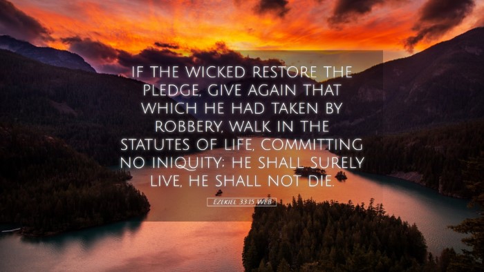 Picture 05 - Ezekiel 33:15 WEB Desktop Wallpaper - if the wicked restore the pledge, give again that - Desktop Bible Verse Wallpaper