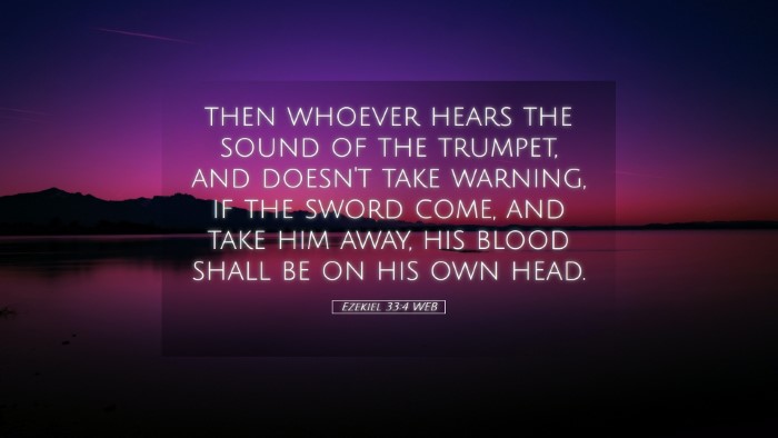 Picture 05 - Ezekiel 33:4 WEB Desktop Wallpaper - then whoever hears the sound of the trumpet, and - Desktop Bible Verse Wallpaper