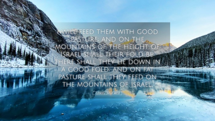 Picture 05 - Ezekiel 34:14 WEB Desktop Wallpaper - I will feed them with good pasture; and on the - Desktop Bible Verse Wallpaper