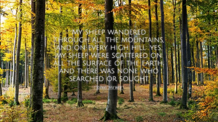 Picture 05 - Ezekiel 34:6 WEB Desktop Wallpaper - My sheep wandered through all the mountains, and - Desktop Bible Verse Wallpaper