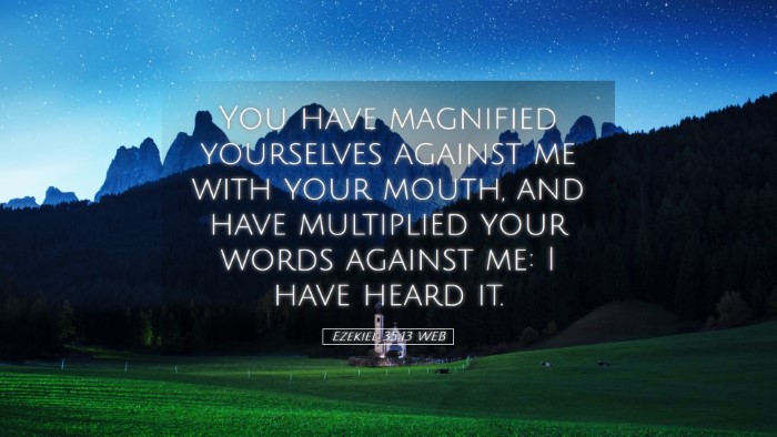 Picture 05 - Ezekiel 35:13 WEB Desktop Wallpaper - You have magnified yourselves against me with - Desktop Bible Verse Wallpaper