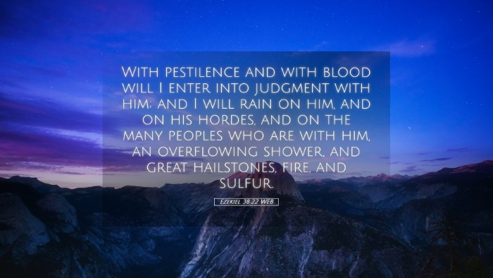 Picture 05 - Ezekiel 38:22 WEB Desktop Wallpaper - With pestilence and with blood will I enter into - Desktop Bible Verse Wallpaper