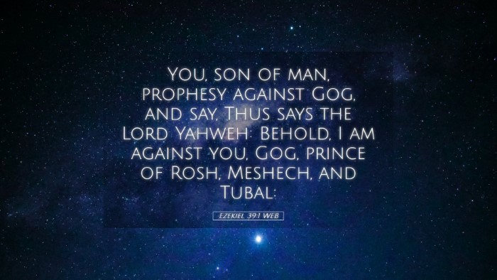 Picture 05 - Ezekiel 39:1 WEB Desktop Wallpaper - You, son of man, prophesy against Gog, and say, - Desktop Bible Verse Wallpaper