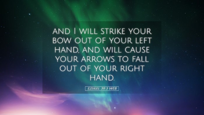 Picture 05 - Ezekiel 39:3 WEB Desktop Wallpaper - and I will strike your bow out of your left hand, - Desktop Bible Verse Wallpaper
