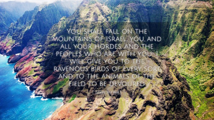 Picture 05 - Ezekiel 39:4 WEB Desktop Wallpaper - You shall fall on the mountains of Israel, you, - Desktop Bible Verse Wallpaper