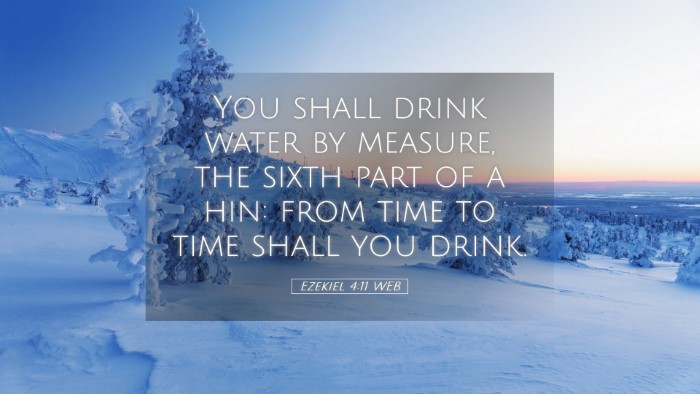 Picture 05 - Ezekiel 4:11 WEB Desktop Wallpaper - You shall drink water by measure, the sixth part - Desktop Bible Verse Wallpaper