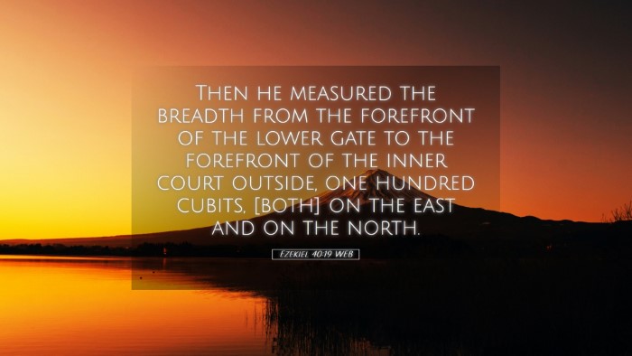 Picture 05 - Ezekiel 40:19 WEB Desktop Wallpaper - Then he measured the breadth from the forefront - Desktop Bible Verse Wallpaper