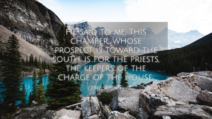 Picture 05 - Ezekiel 40:45 WEB Desktop Wallpaper - He said to me, This chamber, whose prospect is - Desktop Bible Verse Wallpaper