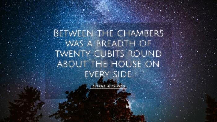 Picture 05 - Ezekiel 41:10 WEB Desktop Wallpaper - Between the chambers was a breadth of twenty - Desktop Bible Verse Wallpaper