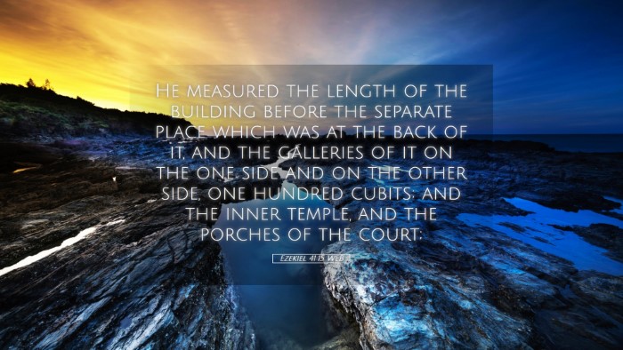 Picture 05 - Ezekiel 41:15 WEB Desktop Wallpaper - He measured the length of the building before the - Desktop Bible Verse Wallpaper