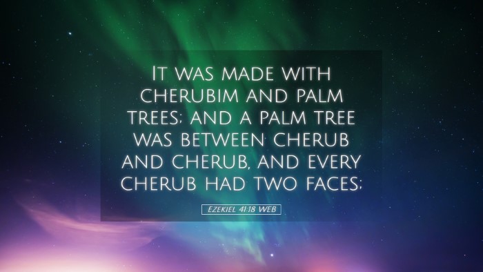 Picture 05 - Ezekiel 41:18 WEB Desktop Wallpaper - It was made with cherubim and palm trees; and a - Desktop Bible Verse Wallpaper