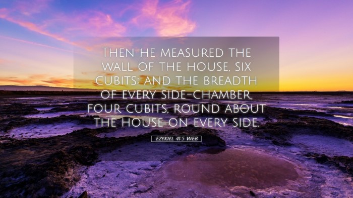 Picture 05 - Ezekiel 41:5 WEB Desktop Wallpaper - Then he measured the wall of the house, six - Desktop Bible Verse Wallpaper