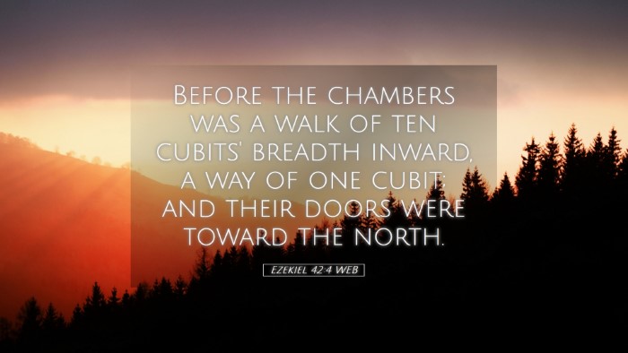 Picture 05 - Ezekiel 42:4 WEB Desktop Wallpaper - Before the chambers was a walk of ten cubits' - Desktop Bible Verse Wallpaper
