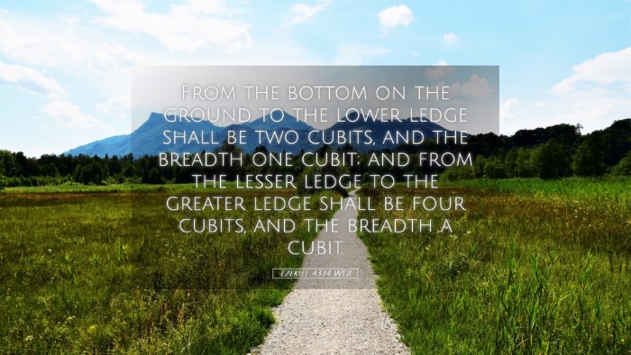 Picture 05 - Ezekiel 43:14 WEB Desktop Wallpaper - From the bottom on the ground to the lower ledge - Desktop Bible Verse Wallpaper