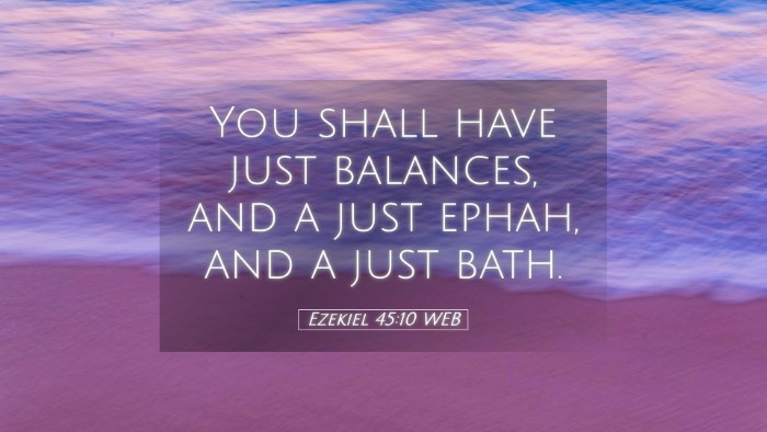 Picture 05 - Ezekiel 45:10 WEB Desktop Wallpaper - You shall have just balances, and a just ephah, - Desktop Bible Verse Wallpaper