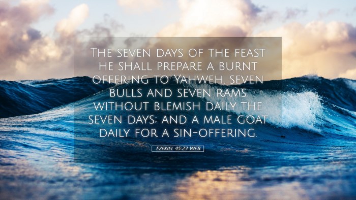 Picture 05 - Ezekiel 45:23 WEB Desktop Wallpaper - The seven days of the feast he shall prepare a - Desktop Bible Verse Wallpaper