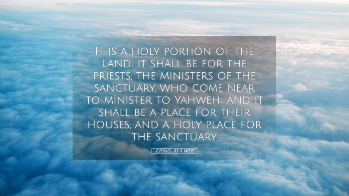 Picture 05 - Ezekiel 45:4 WEB Desktop Wallpaper - It is a holy portion of the land; it shall be for - Desktop Bible Verse Wallpaper