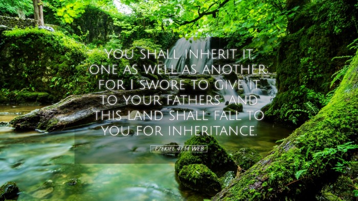 Picture 05 - Ezekiel 47:14 WEB Desktop Wallpaper - You shall inherit it, one as well as another; for - Desktop Bible Verse Wallpaper