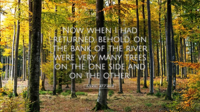 Picture 05 - Ezekiel 47:7 WEB Desktop Wallpaper - Now when I had returned, behold, on the bank of - Desktop Bible Verse Wallpaper