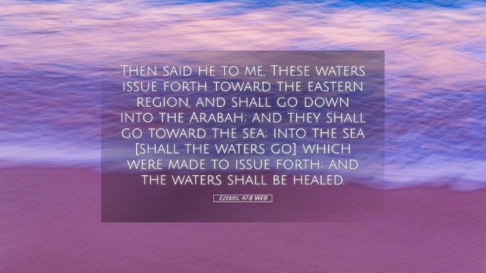 Picture 05 - Ezekiel 47:8 WEB Desktop Wallpaper - Then said he to me, These waters issue forth - Desktop Bible Verse Wallpaper
