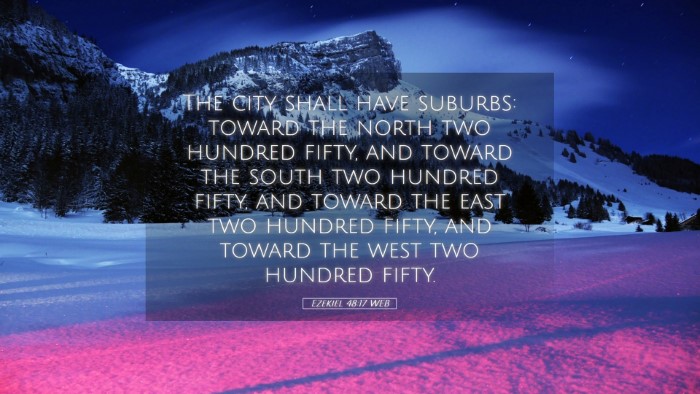 Picture 05 - Ezekiel 48:17 WEB Desktop Wallpaper - The city shall have suburbs: toward the north two - Desktop Bible Verse Wallpaper