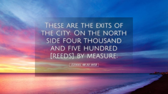 Picture 05 - Ezekiel 48:30 WEB Desktop Wallpaper - These are the exits of the city: On the north - Desktop Bible Verse Wallpaper