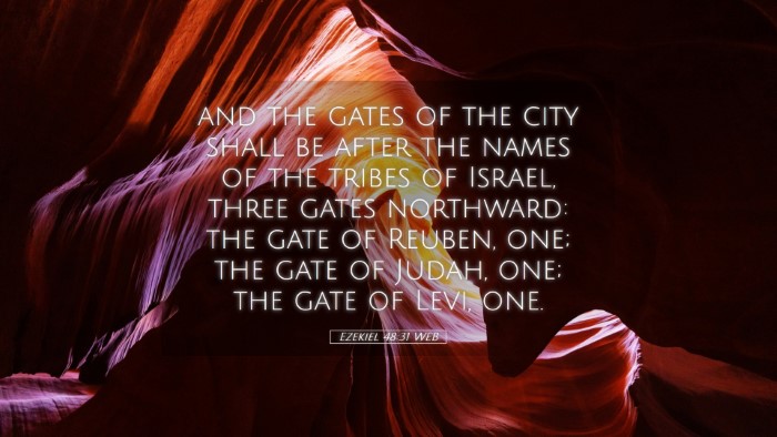 Picture 05 - Ezekiel 48:31 WEB Desktop Wallpaper - and the gates of the city shall be after the - Desktop Bible Verse Wallpaper