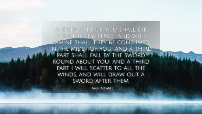 Picture 05 - Ezekiel 5:12 WEB Desktop Wallpaper - A third part of you shall die with the - Desktop Bible Verse Wallpaper