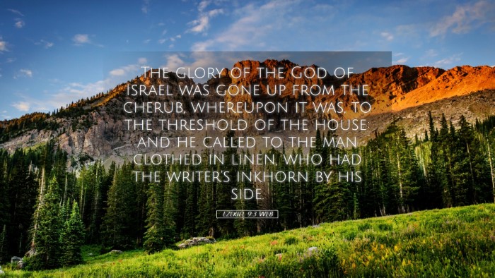Picture 05 - Ezekiel 9:3 WEB Desktop Wallpaper - The glory of the God of Israel was gone up from - Desktop Bible Verse Wallpaper