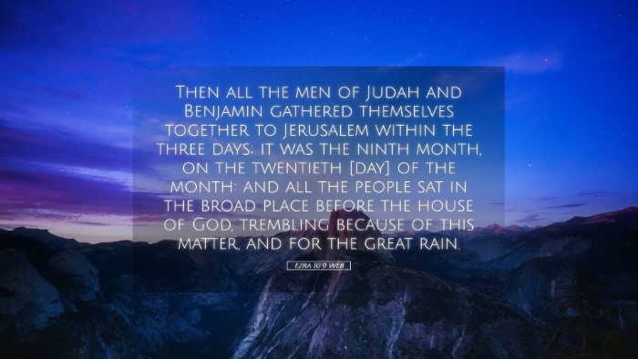 Picture 05 - Ezra 10:9 WEB Desktop Wallpaper - Then all the men of Judah and Benjamin gathered - Desktop Bible Verse Wallpaper