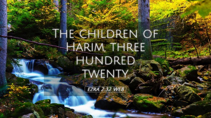 Picture 05 - Ezra 2:32 WEB Desktop Wallpaper - The children of Harim, three hundred - Desktop Bible Verse Wallpaper