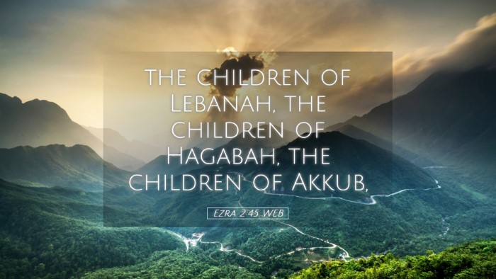 Picture 05 - Ezra 2:45 WEB Desktop Wallpaper - the children of Lebanah, the children of Hagabah, - Desktop Bible Verse Wallpaper