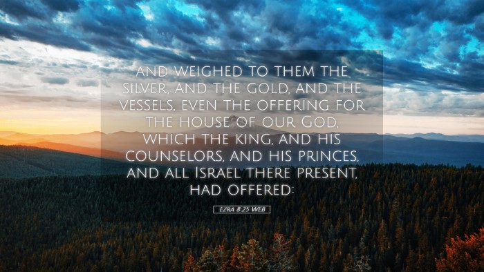 Picture 05 - Ezra 8:25 WEB Desktop Wallpaper - and weighed to them the silver, and the gold, and - Desktop Bible Verse Wallpaper