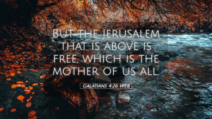 Picture 05 - Galatians 4:26 WEB Desktop Wallpaper - But the Jerusalem that is above is free, which is - Desktop Bible Verse Wallpaper