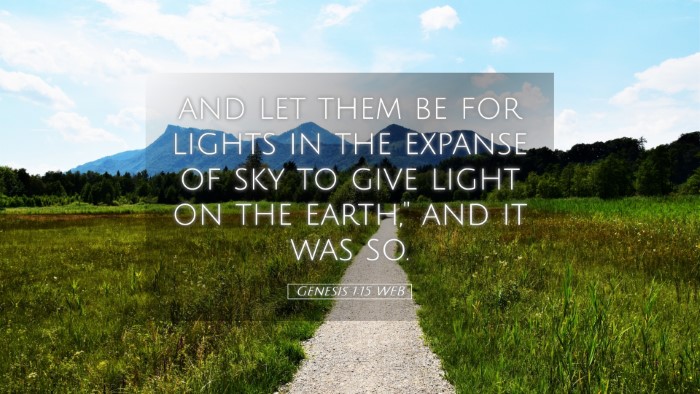 Picture 05 - Genesis 1:15 WEB Desktop Wallpaper - and let them be for lights in the expanse of sky - Desktop Bible Verse Wallpaper