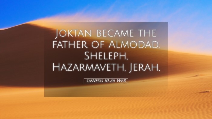 Picture 05 - Genesis 10:26 WEB Desktop Wallpaper - Joktan became the father of Almodad, Sheleph, - Desktop Bible Verse Wallpaper